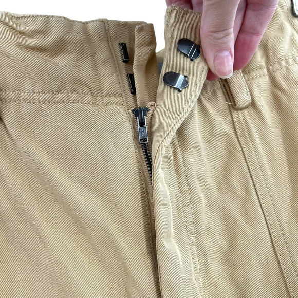 Vince High Rise Linen Cotton Crop Pants In Ginseng Khaki Tan Size 4 - Picture 4 of 10